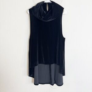 Ruti Black Velvet Sandra Sleeveless hi-lo tunic Top